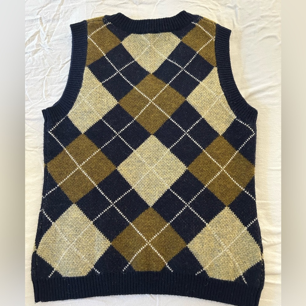 UNICA Renaissance Classic Argyle Pattern Wool Blend College Style Knit vest - Picture 8 of 10